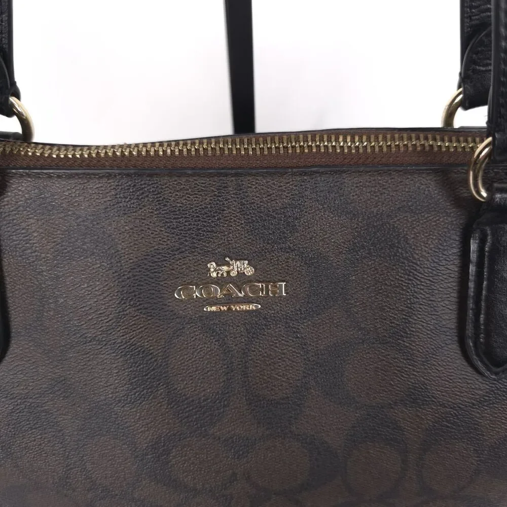 COACH Signature Zip Tote Brown Black Shoulder Bag A1822-F29208‎